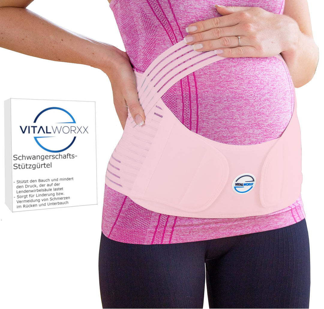 VITALWORXX® Schwangerschafts-Stützgürtel mit Gebrauchsanleitung - Unterstützung für Bauch, Taille un