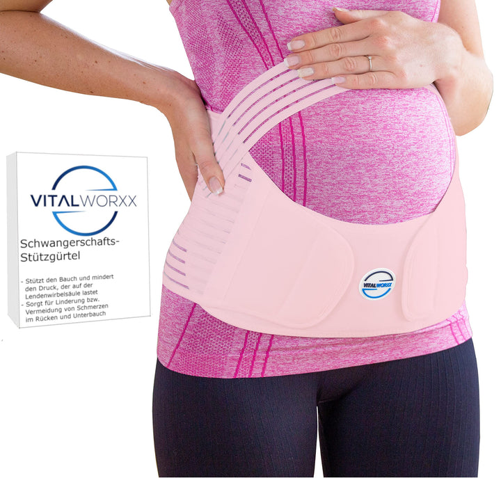 VITALWORXX® Schwangerschafts-Stützgürtel mit Gebrauchsanleitung - Unterstützung für Bauch, Taille un