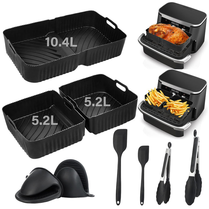 Airfryer Silikonform Heissluftfritteuse Zubehör für Ninja Foodi AF500EU Air Fryer Zubehör 9 Stück Si