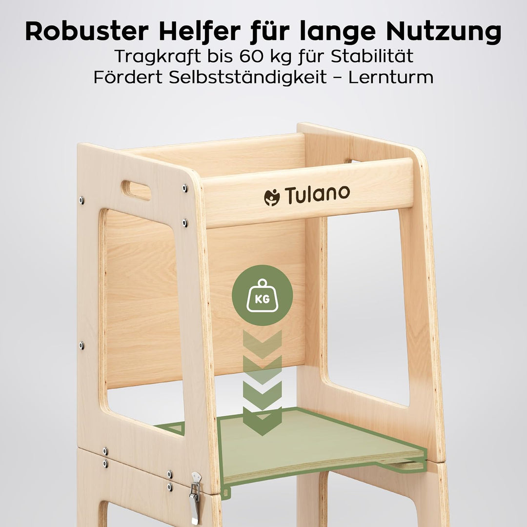 Tulano Mooby 35 Lernturm 3 in 1 für Kinder ab 1 Jahr – Montessori Kitchen Helper umbaubar zu Tisch m