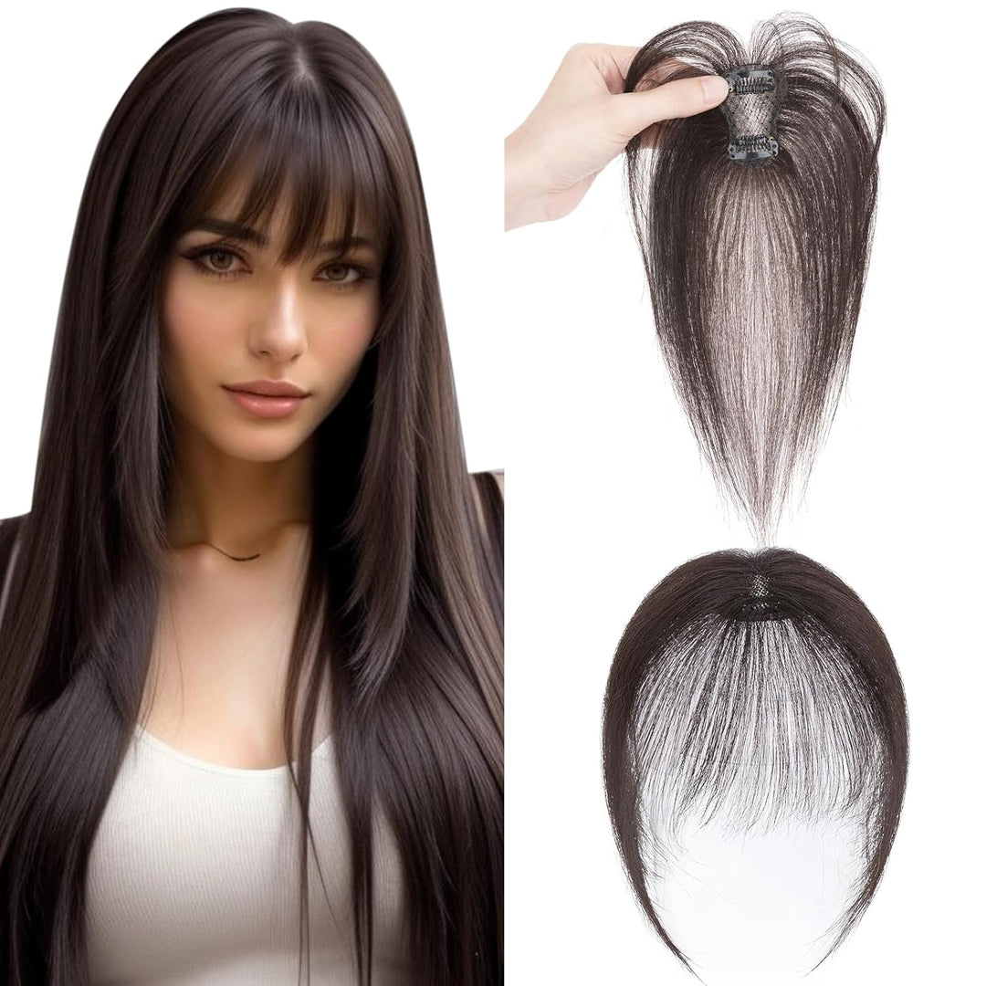 Benehair Clip in Pony Echthaar, 3D Air Pony Echthaar, 20g Clip in Bangs Echt Haar Front Fringe, 100%