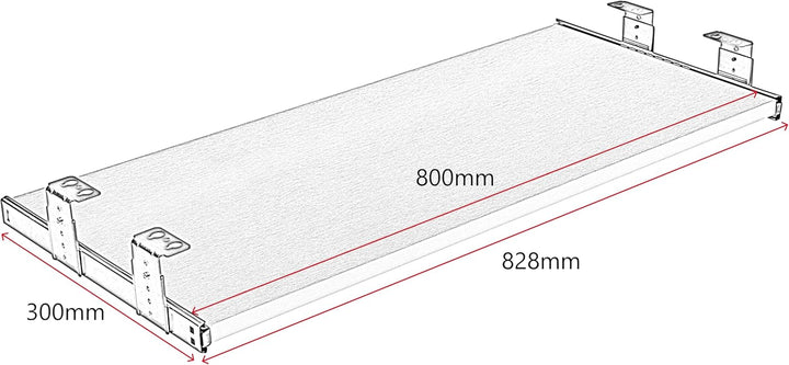 FIX&EASY Tastaturauszug Up&Down, Tastaturablage 800X300mm ahorn Dekor, Auszugschienen mit Einrastfun