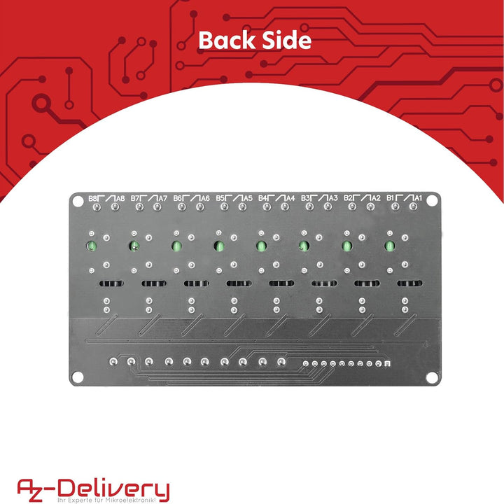 AZDelivery 8 Kanal Relais Modul 5V DC Solid State Relais Low Level Trigger Power Switch Relais Board
