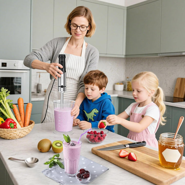 1200 Watt Stabmixer, Edelstahl Pürierstab für Suppen, Babybrei & Sossen | 12 Geschwindigkeitsstufen