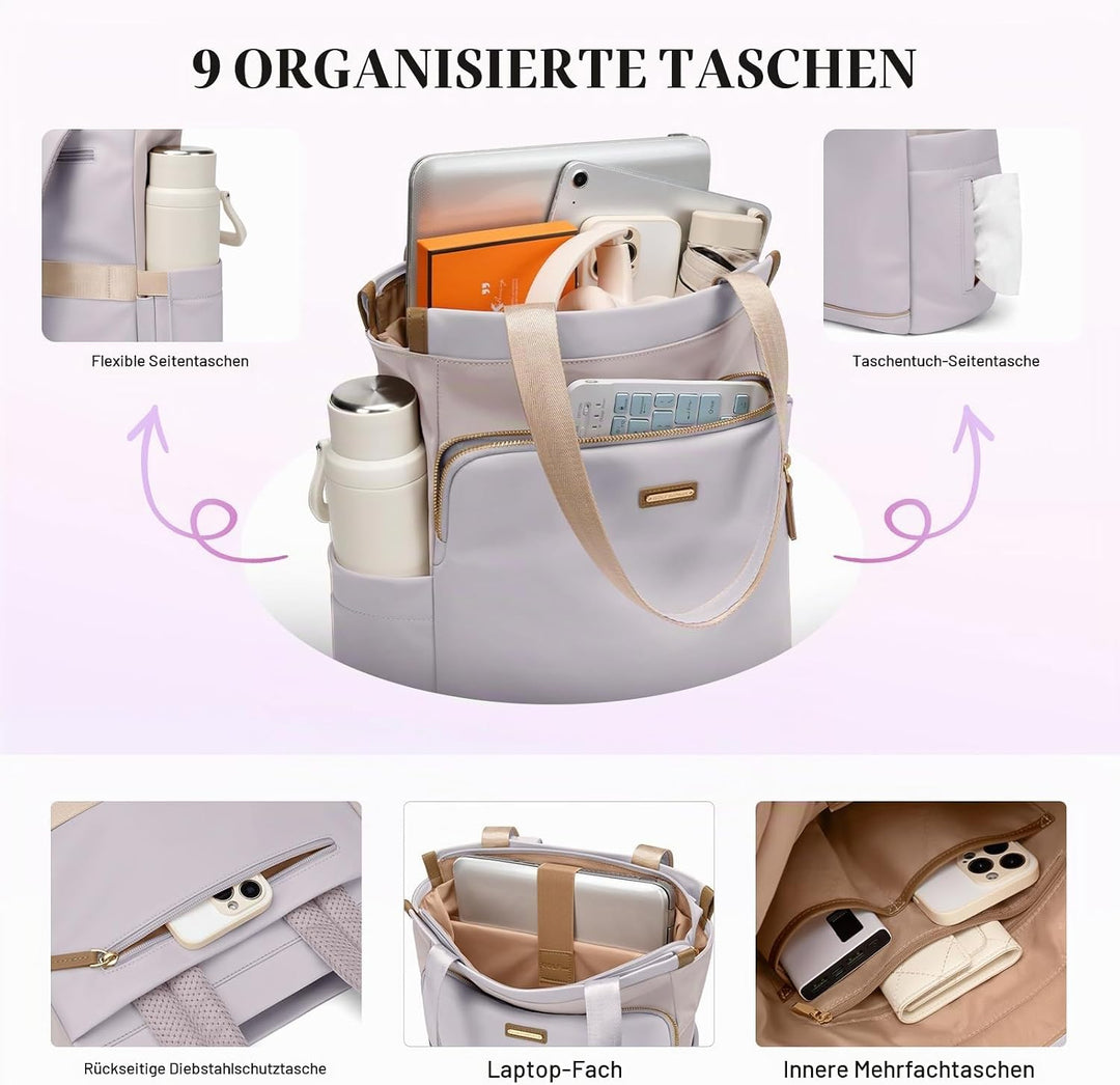 GOLF SUPAGS Convertible Laptop-Rucksack für Frauen Casual Daypack Notebook Tote Bag für Arbeit Hochs