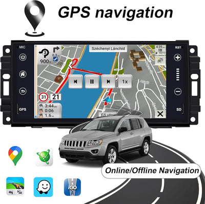 Autoradio für Jeep Wrangler Dodge Ram Challenger Chrysler mit Auto GPS-Navigator 2G RAM 32G ROM Car