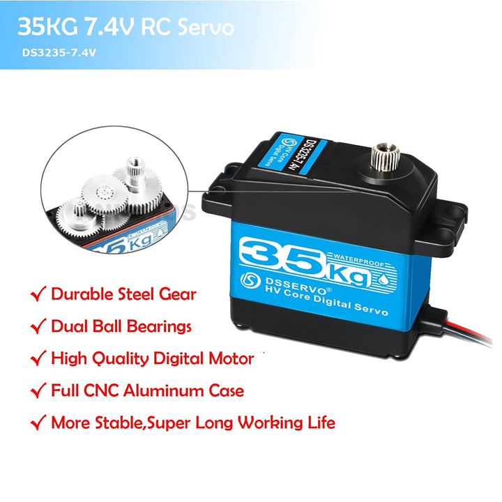 ANNIMOS 2Pack RC Servo 35KG Lenkung Servo 7.4V Digitaler Motor Edelstahl Getriebe Hochdrehmoment Was