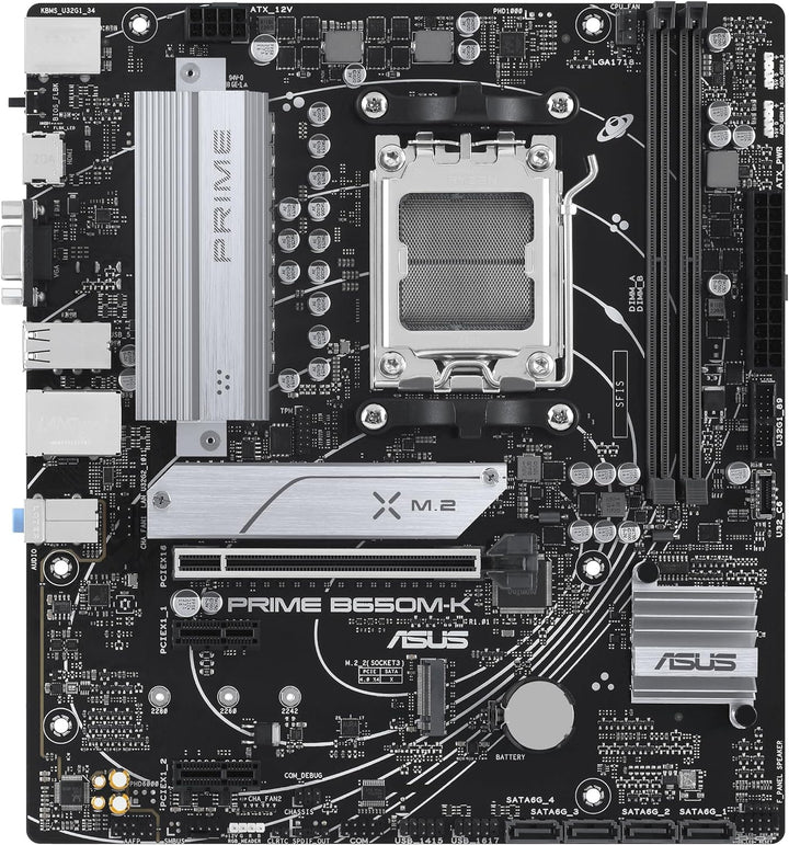 ASUS Prime B650M-K Mainboard Sockel AMD AM5 (Ryzen 7000, Micro-ATX, DDR5 Speicher, PCIe 5.0, BIOS Fl