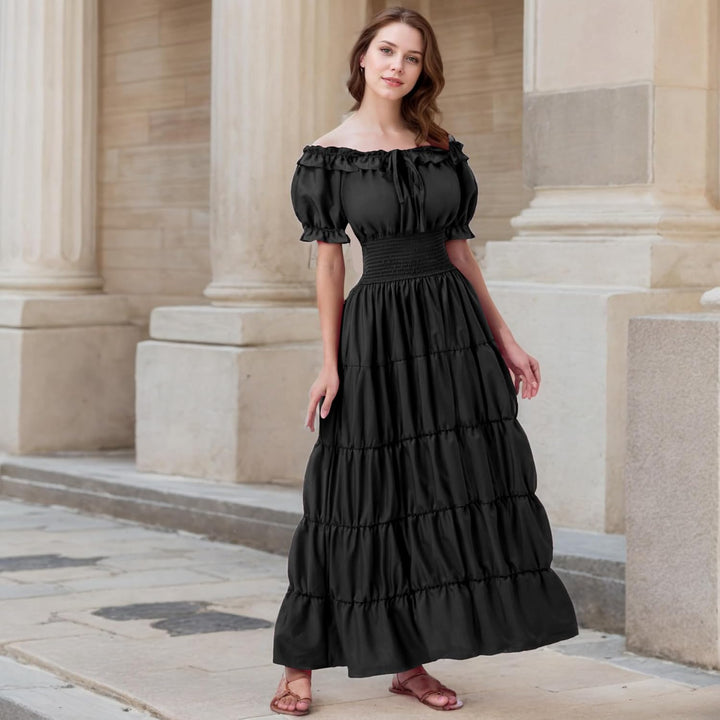 GOLDSTITCH Renaissance-Kleid für Damen, Pirat XXL Schwarz, XXL Schwarz