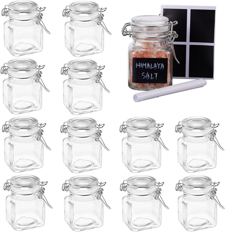 Oak & Steel - Luftdichte Einmachgläser, Gewürzgläser mit Gummidichtung & Bügelverschluss (100ml) - m