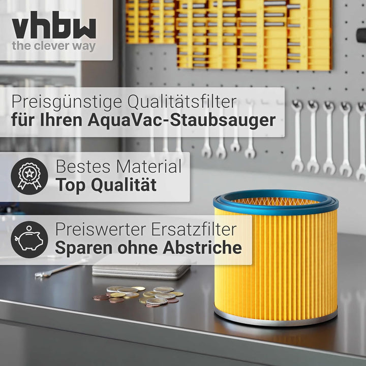 vhbw 1x Faltenfilter kompatibel mit Metabo AS 8000 Staubsauger