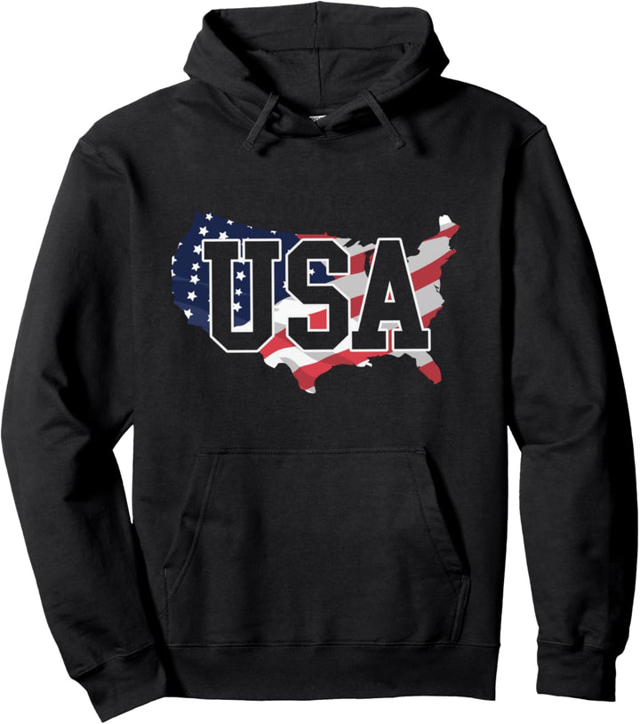 United States of America Flag 4th of July Party Pullover Hoodie