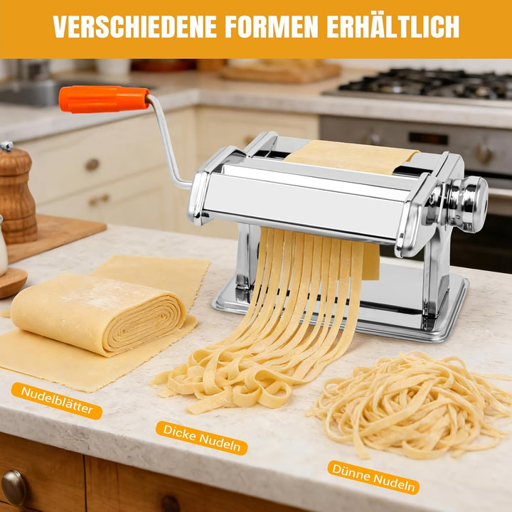 Nudelmaschine Nudel Edelstahl Nudelaufsätze Maker Edelstahl Pastamaschine 5-in-1 Stainless Steel Pas
