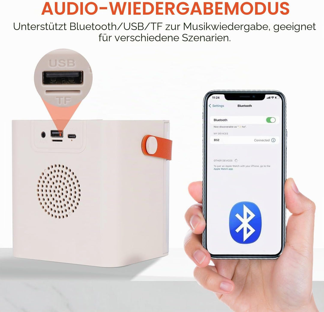 DYNASONIC B52 Karaoke mit Zwei Mikrofonen, Bluetooth-Karaoke-Lautsprecher für Kinder, elektronisches