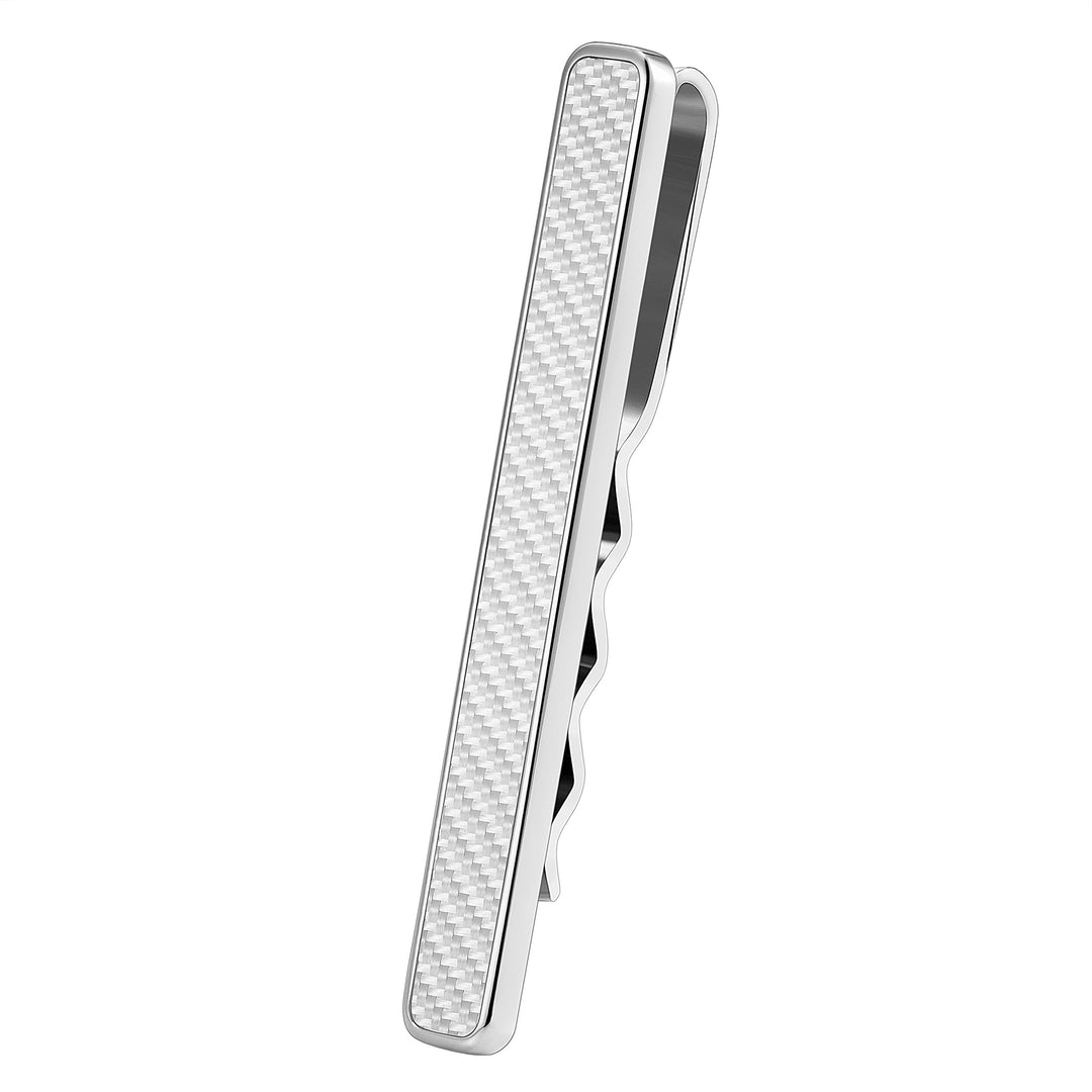 Karisma Hochwertige Herren Edelstahl 316L Krawattennadel mit Karbon/Krawattenklammer/Tie Clip Farbwa