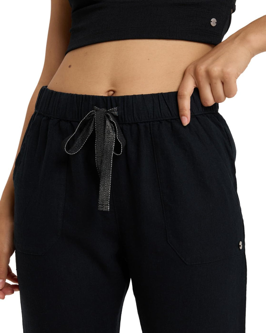 Roxy On The Seashore - Cargo Hose aus Leinen für Frauen Weiss XS Anthracite, XS Anthracite