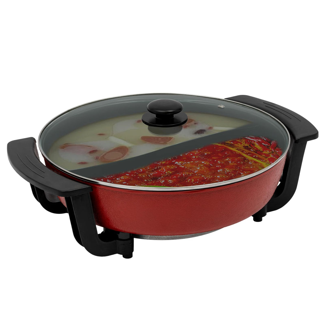 6L Elektrische Hot Pot Twin Induktion Feuertopf, Antihaft Kochtopf Mit Shabu Suppentopf Kochgeschirr