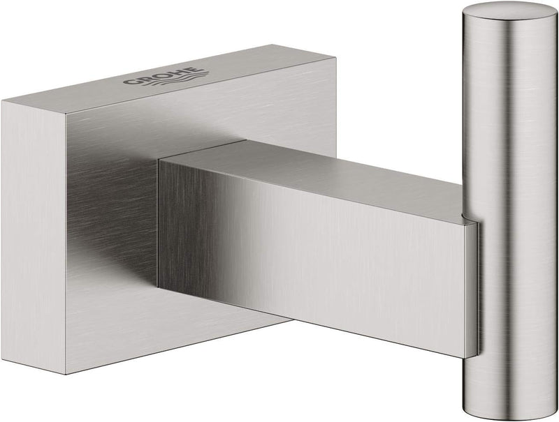 GROHE Essentials Cube | Badaccessoires - Bademantelhaken | Verdeckte Befestigung | supersteel | 4051