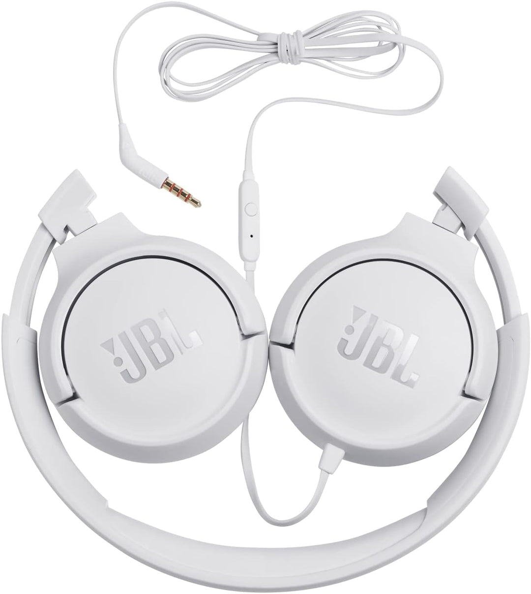 JBL Tune 500 On-Ear Kopfhörer mit Kabel in Weiss – Ohrhörer mit 1-Tasten-Fernbedienung, integriertem