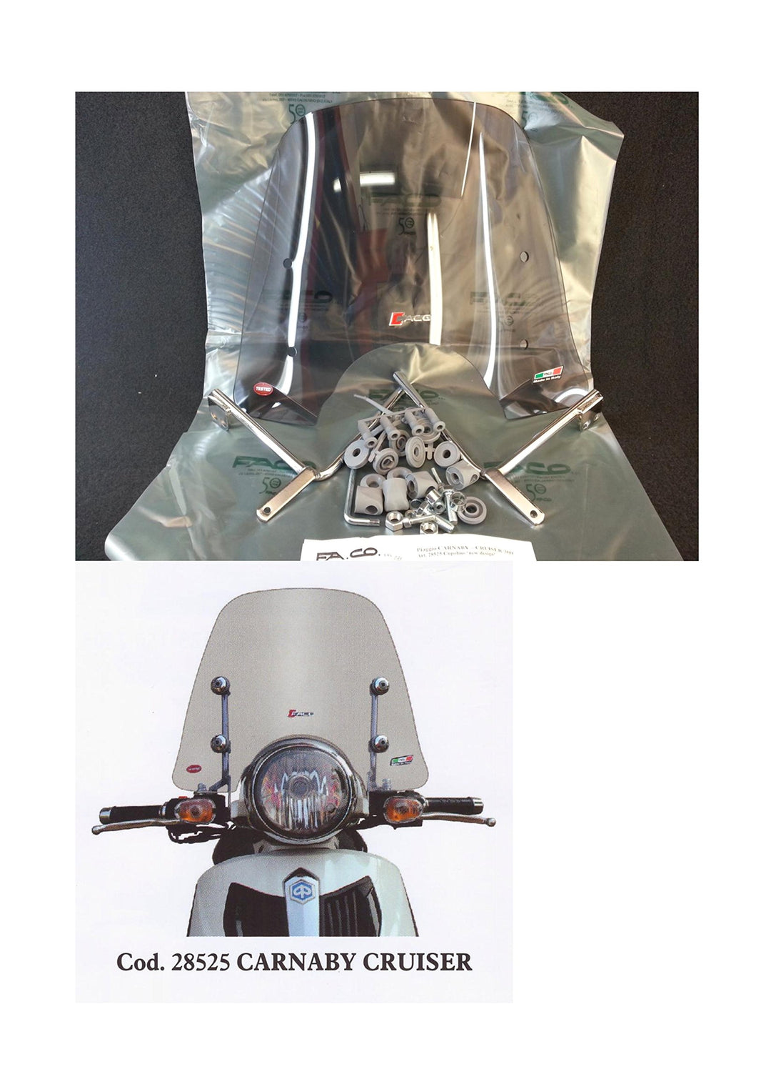 Faco 28525 getönter Windschild, für Piaggio Carnaby Cruiser
