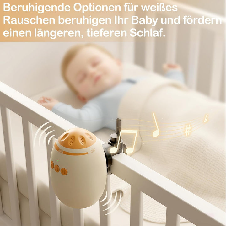 Kinderwagen Schaukler für Kinderbett und Kinderwagen, Einschlafhilfe Baby wiederaufladbar (USB)，Beig