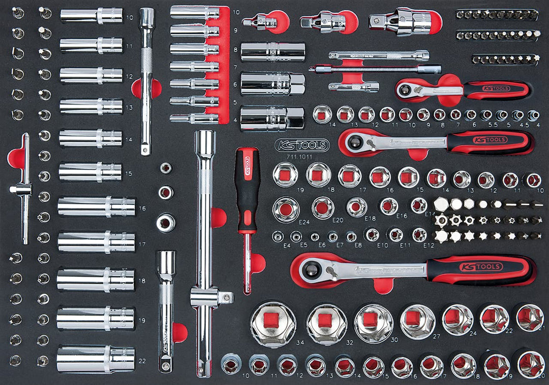KS Tools 711.1011 Stecknuss-/Zubehörmodul, 1/4'‘ – 3/8'‘ – 1/2", 175-teilig