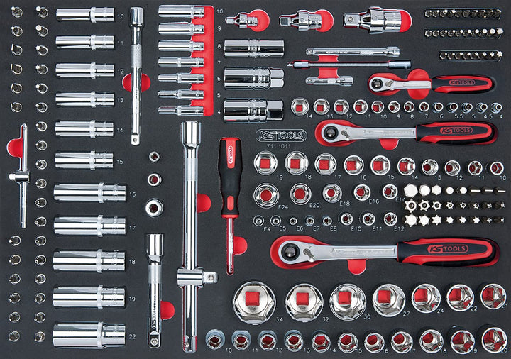 KS Tools 711.1011 Stecknuss-/Zubehörmodul, 1/4'‘ – 3/8'‘ – 1/2", 175-teilig