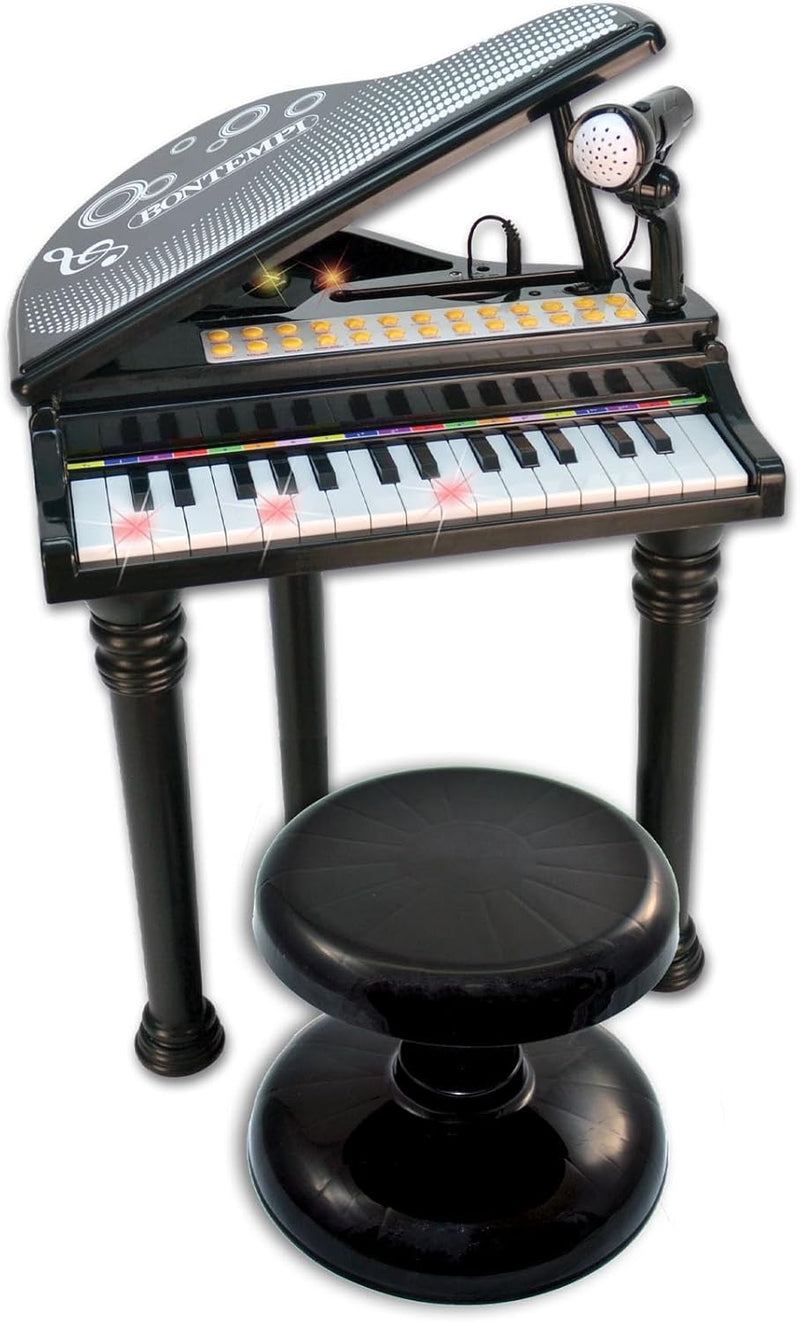 Bontempi 10 3000 3000-Elektronische Flügel mit Mikrofon, Füsse und Hocker, schwarz, 55 x 50 x 35 cm