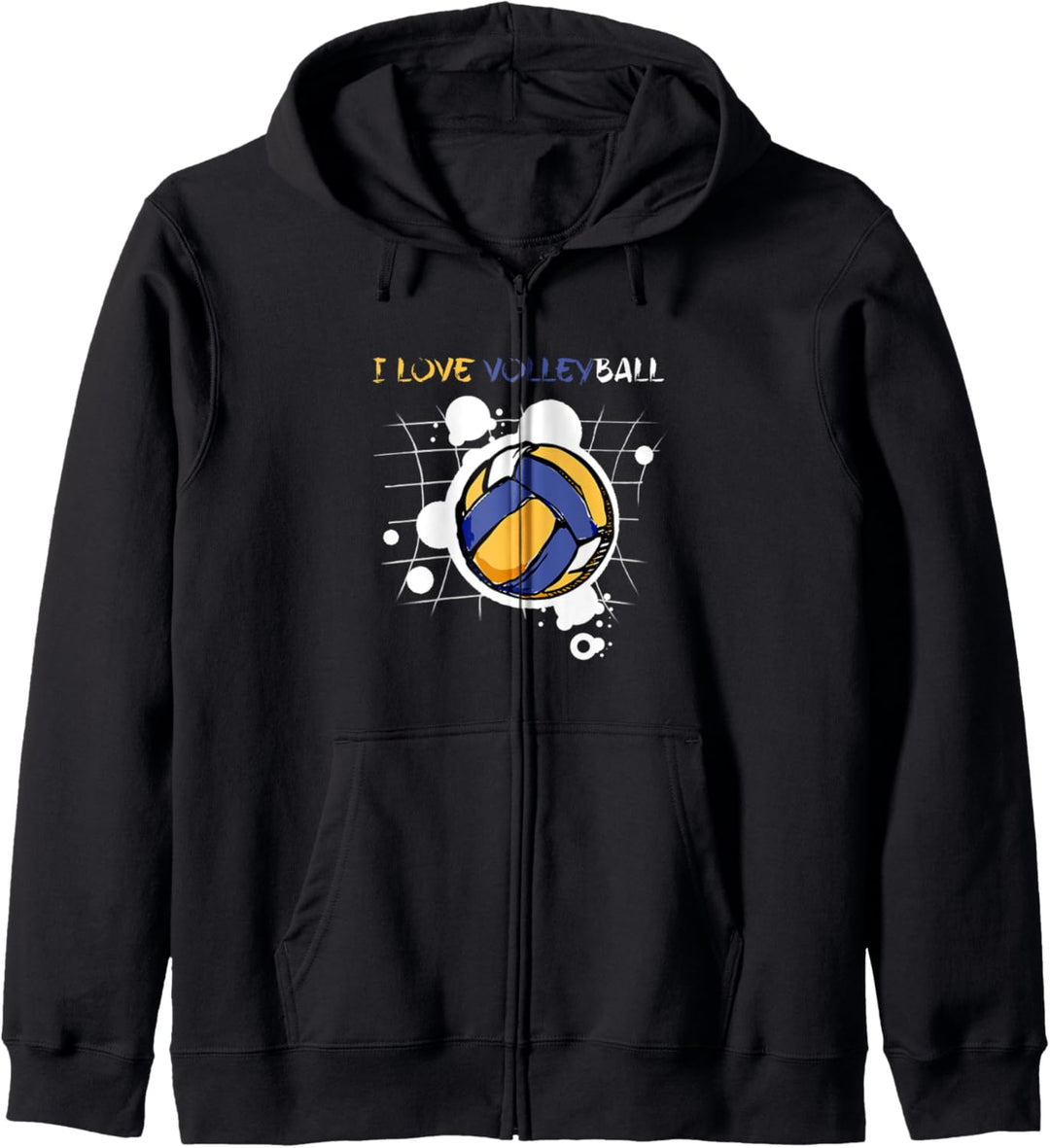 Ich liebe Volleyball Lustiges Spieler Geschenk Kapuzenjacke