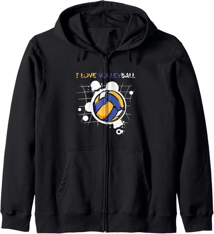 Ich liebe Volleyball Lustiges Spieler Geschenk Kapuzenjacke