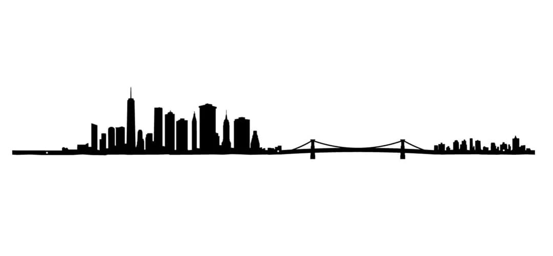 The Line - New York V2 - Dekofigur Wand - Skyline - 50cm - schwarz
