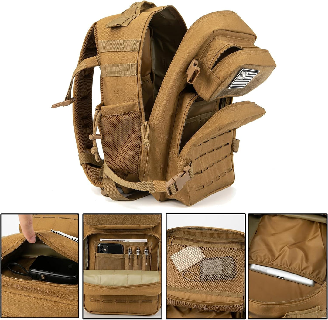 QT&amp;QY Taktischer MilitäR Rucksack Herren Gross 25l/35l/45L Bundeswehr Rucksack 3 Tage Molle Armee Ru