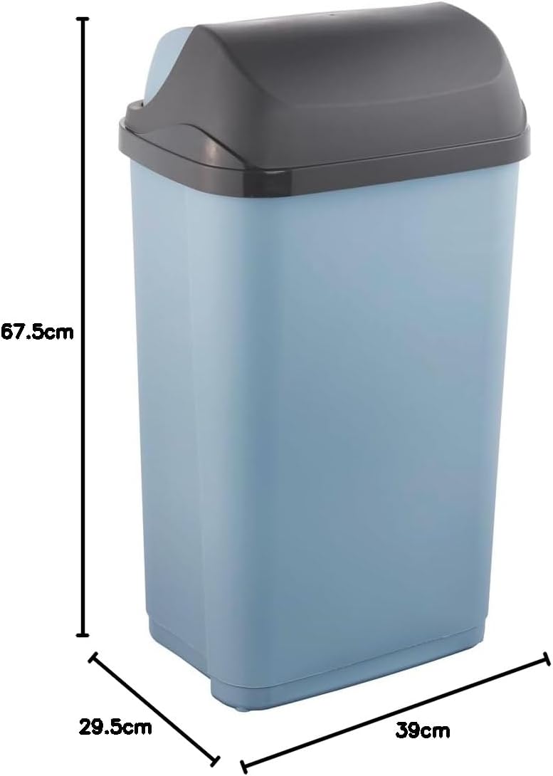 keeeper Abfallbehälter mit Rolldeckel, 50 l, 39 x 29,5 x 67,5 cm, Rasmus, Blau (Nordic Blue) Nordic