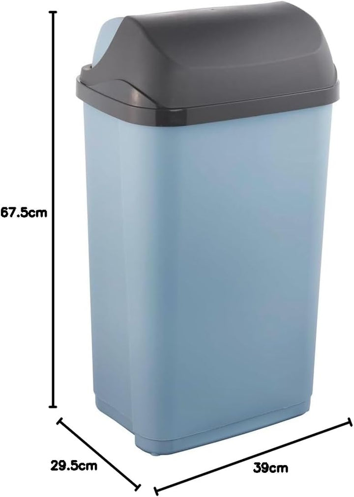 keeeper Abfallbehälter mit Rolldeckel, 50 l, 39 x 29,5 x 67,5 cm, Rasmus, Blau (Nordic Blue) Nordic