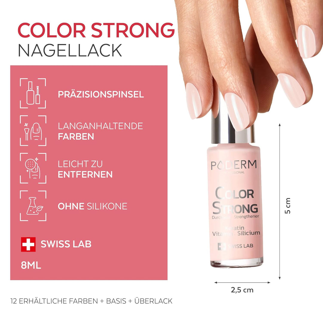PODERM Nagelhärter Lack mit Biotin, Silizium und Keratin - Stärkt und repariert beschädigte, geschwä