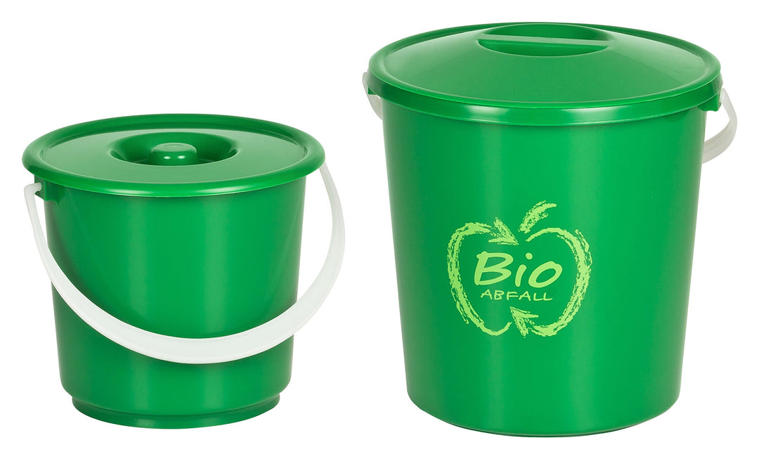 Bioeimer 5L und 2L 2er Set – Praktischer Biomülleimer für die Küche – Kompakter Komposteimer für Küc