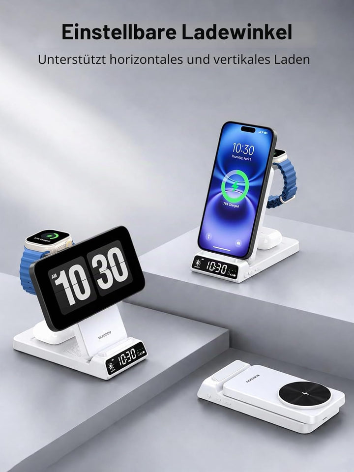 Mag-Safe Ladestation für Apple Watch und iPhone, 3 in 1 Induktive Ladestation ladegerät für iPhone 1