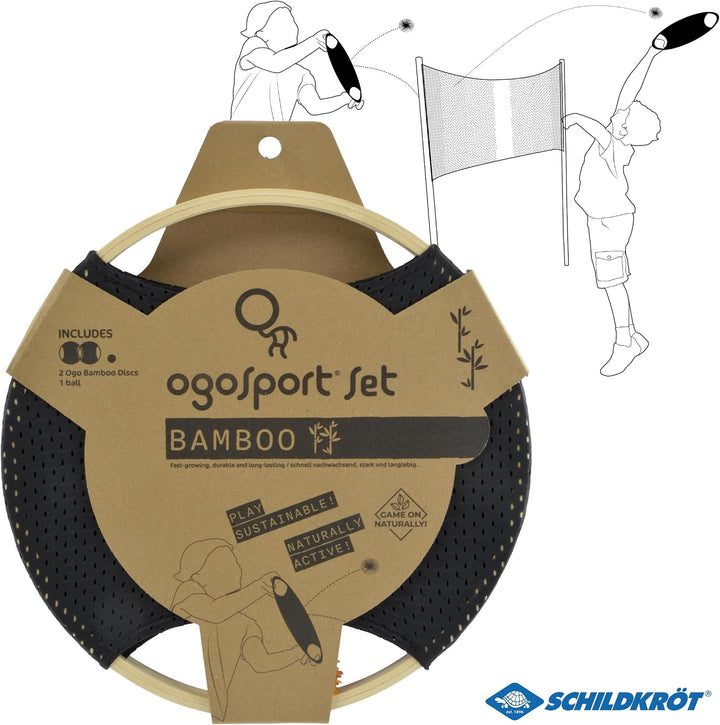 Schildkröt Ogo Sport Bamboo Set I 2 Ogo Scheiben aus FSC Bambus mit elastischem Netz und Wuschelball