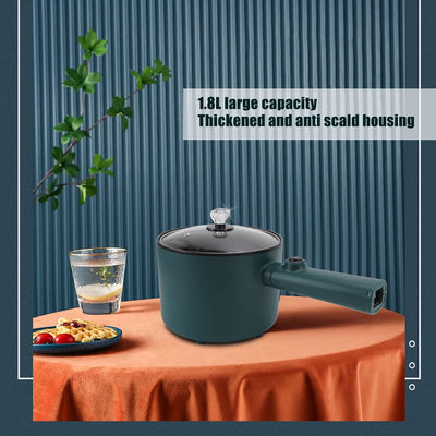 Elektrischer Hot Pot, Mini-Ramen-Kocher 1,8 L Schnellnudelkocher Antihaft-Sauté-Pfanne Mini-Topf 2 T