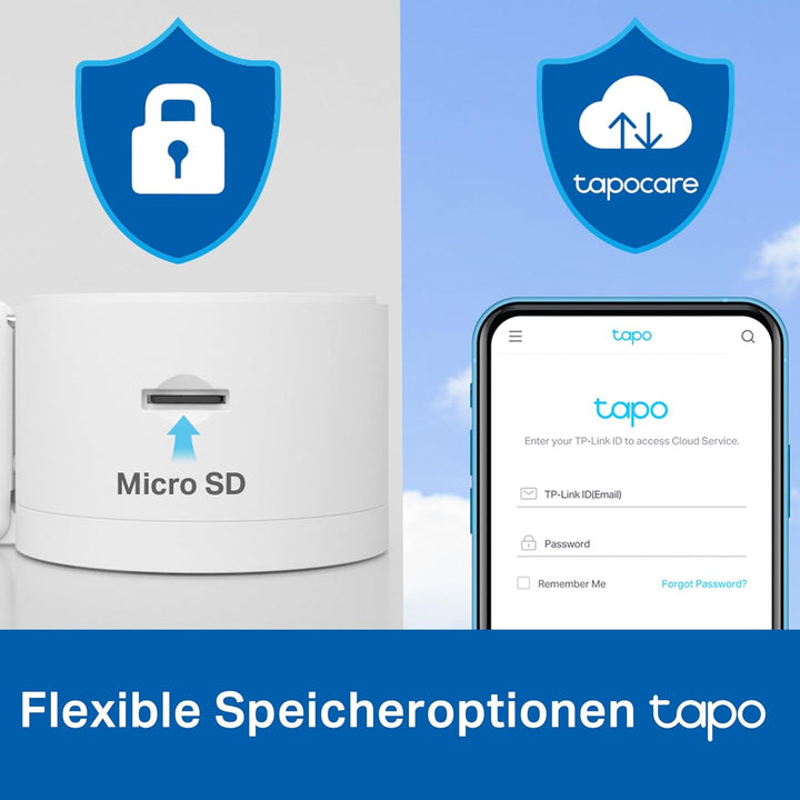 Tapo C125 überwachungskamera innen mit Magnetische Basis | 2K QHD, Physikalischer Privatsphärenmodus