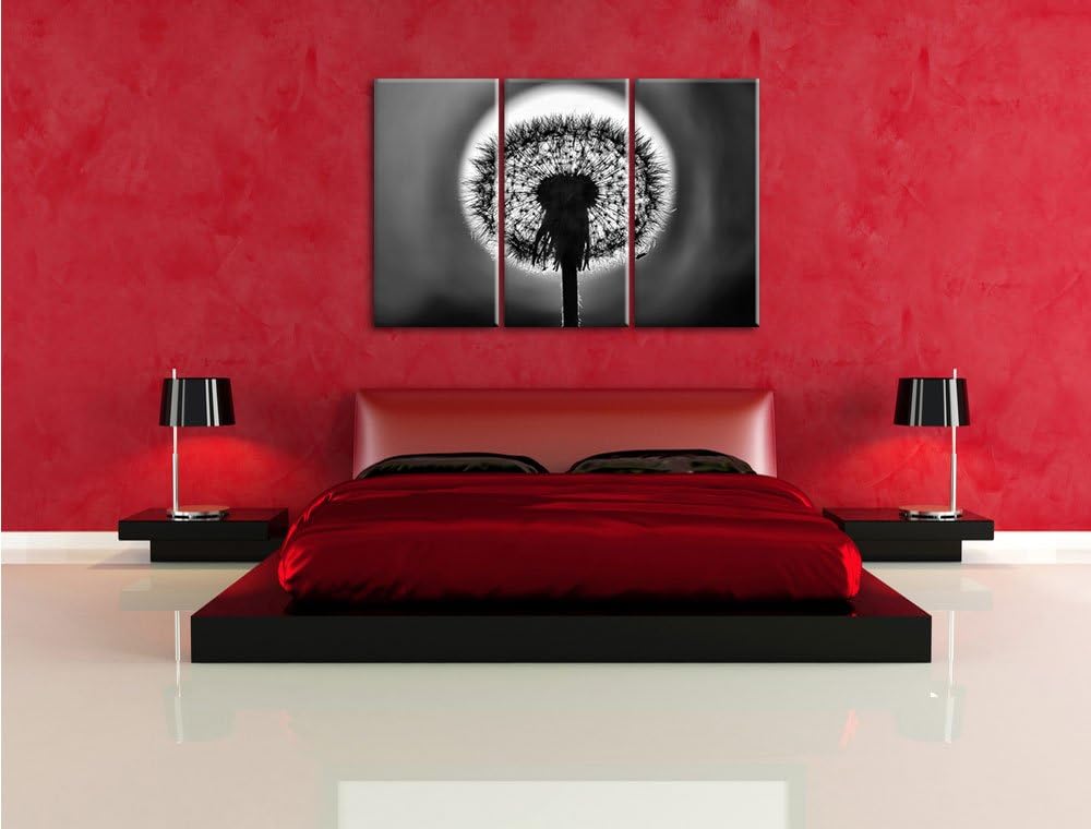 Pixxprint Pusteblume als Leinwandbild/Grösse: 3 Teilig (120x80) cm/Wandbild/Kunstdruck/fertig bespan