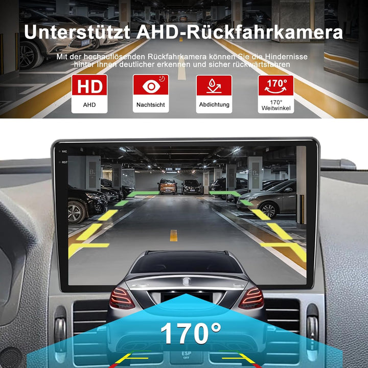 Autoradio 4GB+64GB Android 13 für Mercedes-Benz C Class 3 W204 S204 2006-2011 9" Touchscreen mit Blu