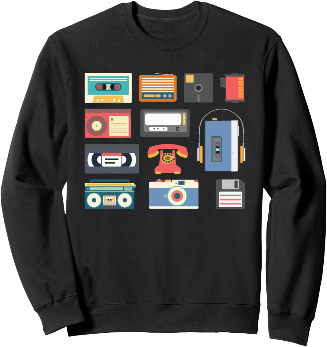 Retro-Technologie der 1990er Jahre Spiele-Gadget-Elektronik Sweatshirt