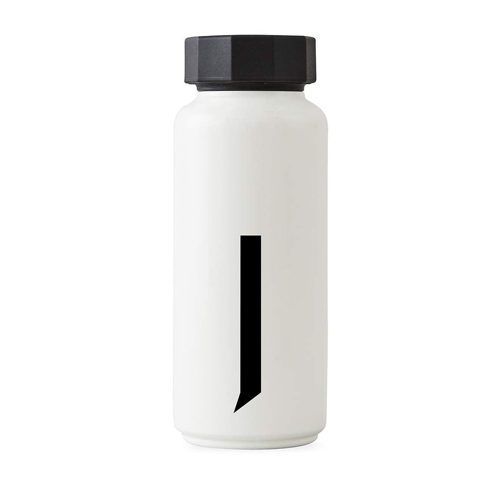 Design Letters Persönliche Edelstahl Trinkflasche Weiss (J) |500 ml| Kohlensäure geeignet BPA-Frei T