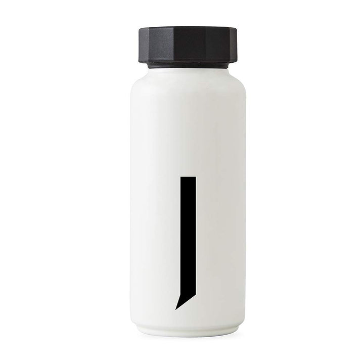Design Letters Persönliche Edelstahl Trinkflasche Weiss (J) |500 ml| Kohlensäure geeignet BPA-Frei T
