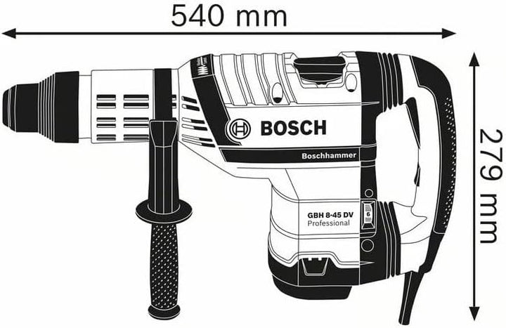 Bosch Professional Bohrhammer GBH 8-45 DV (1.500 Watt, Bohr-Ø in Beton mit Hammerbohrern: 12-45 mm,