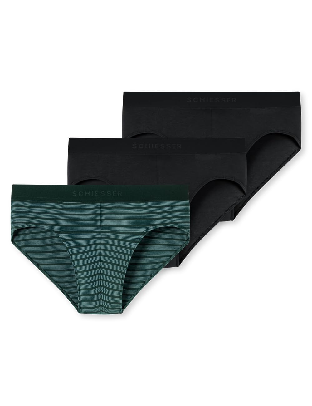 Schiesser Herren 3 PACK Slips Bio Baumwolle Multipack - 95/5 Organic S Sortiert 5_180198, S Sortiert