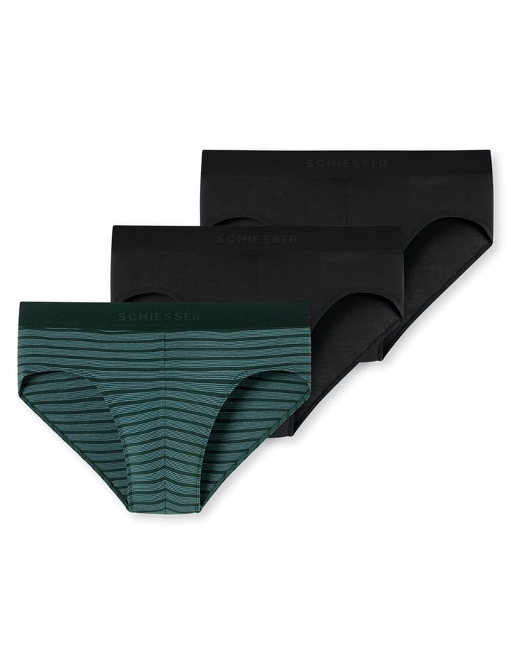 Schiesser Herren 3 PACK Slips Bio Baumwolle Multipack - 95/5 Organic S Sortiert 5_180198, S Sortiert