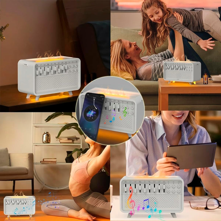 4-in-1 White Noise Machine, 8 Umgebungsgeräuscheffekte, Bluetooth Lautsprecher, Luftbefeuchter mit F