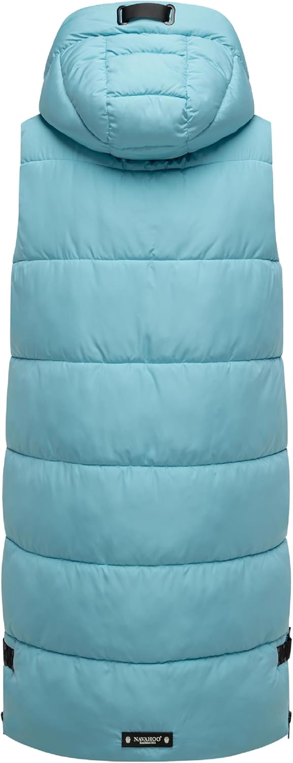 Navahoo Damen ärmellose lange Outdoorweste warme Winterjacke Schnuffelchen XS-3XL XS Sky Blue, XS Sk